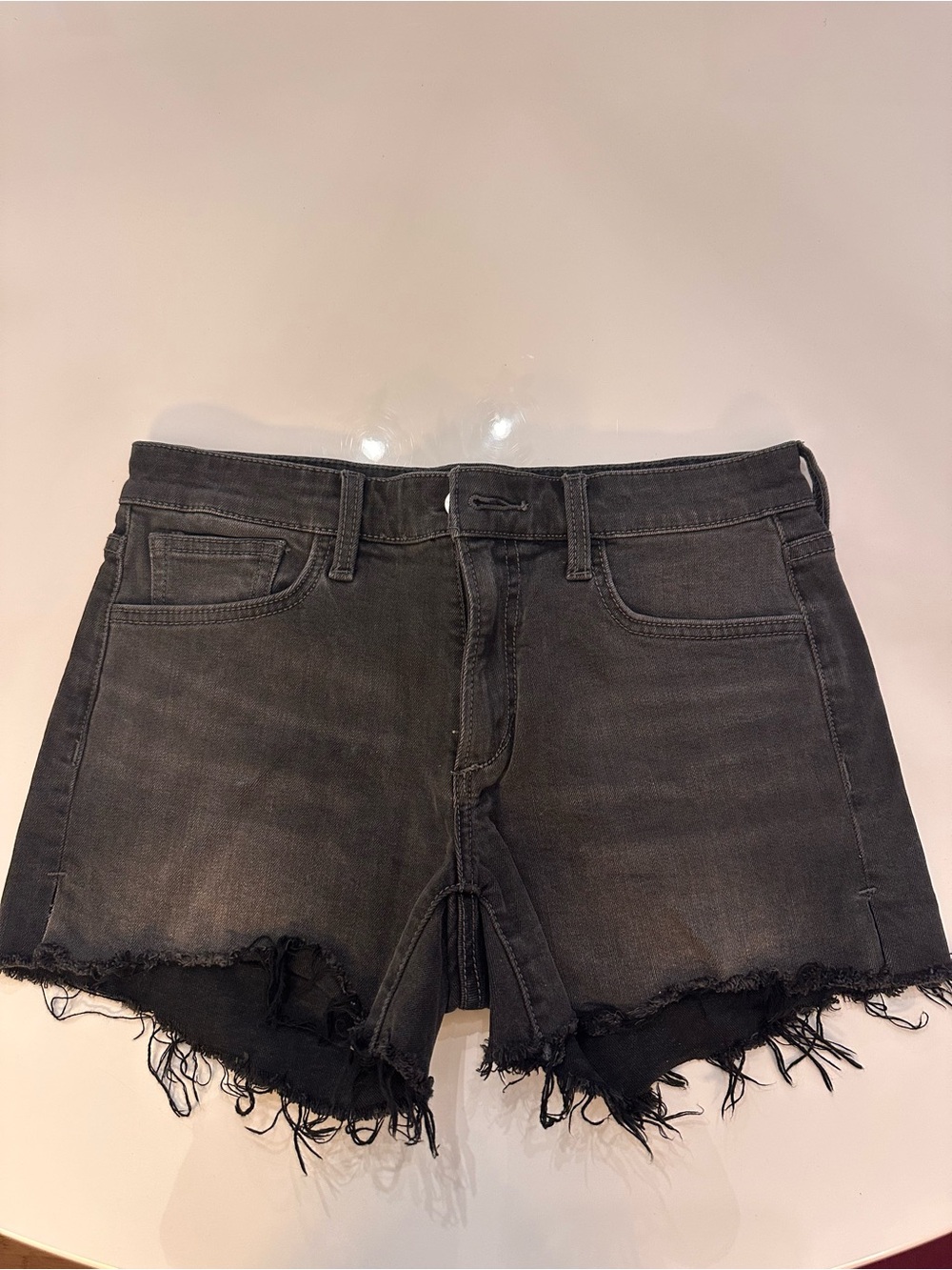 Joe's Jeans Black Frayed Hem Denim Shorts